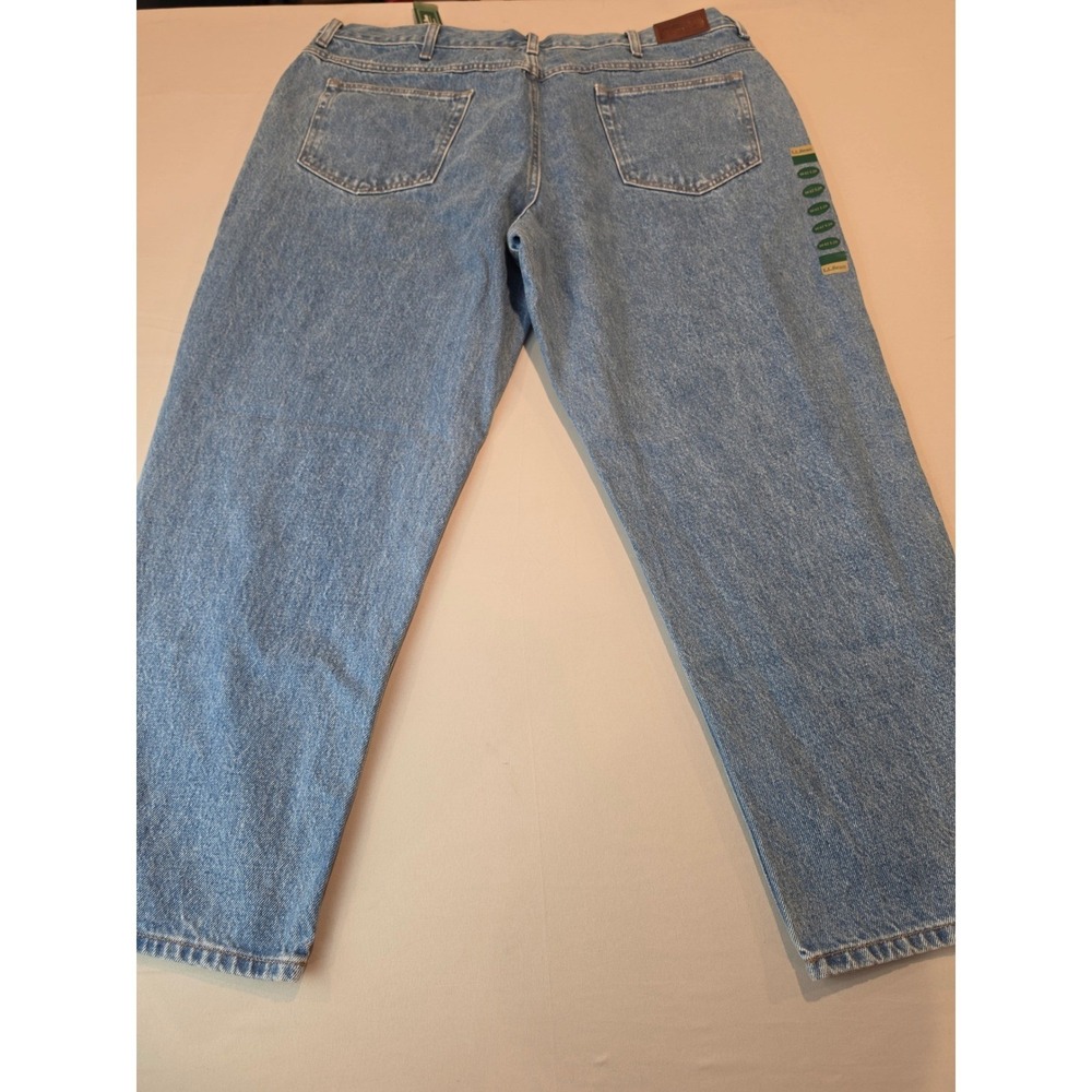 LL Bean Double L Relaxed Fit Jeans Mens 42x28 Faded Denim Blue 134770 NWT - Picture 6 of 8